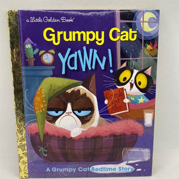 Yawn! A Grumpy Cat Bedtime Story A Little Golden Book Hardcover By Steve Foxe - Picture 1 of 9